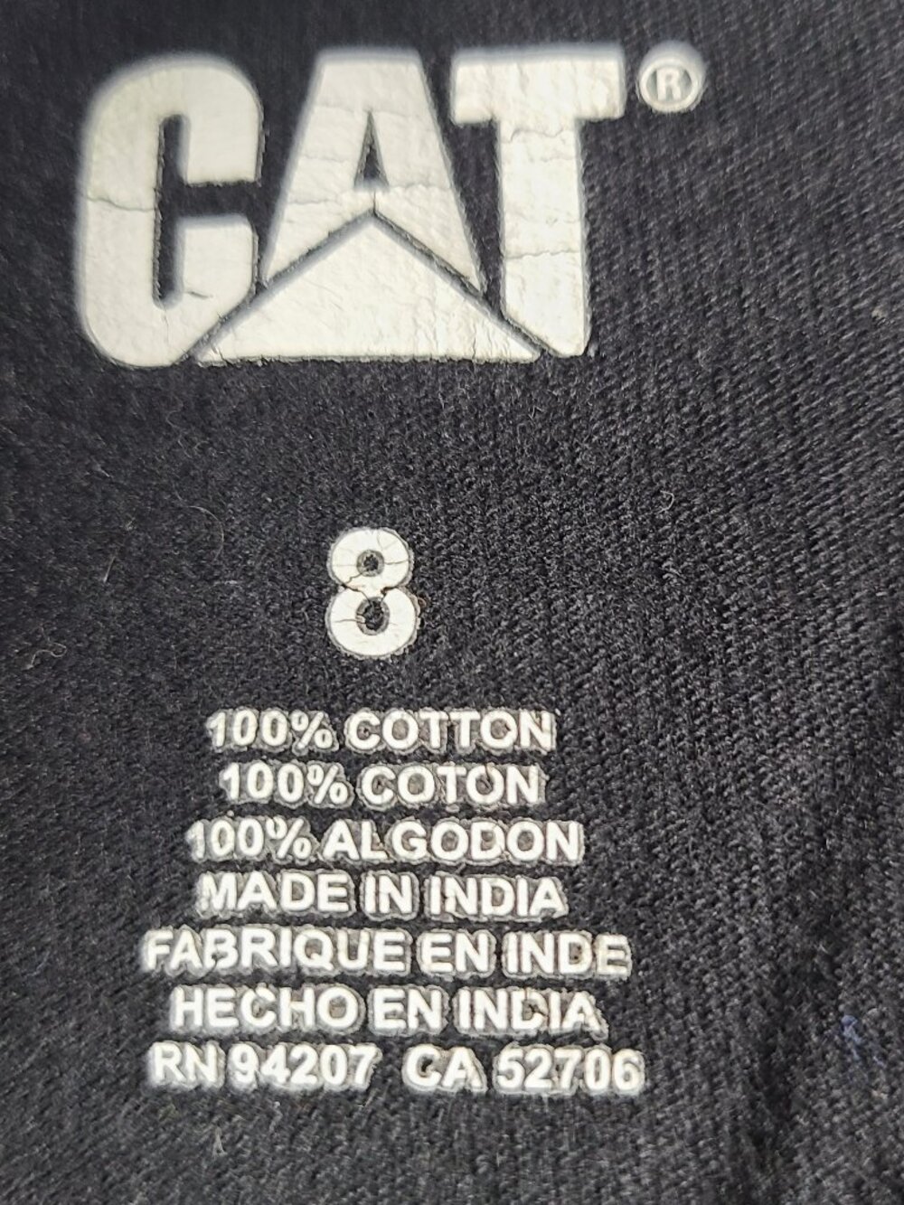 Caterpillar Long Sleeve Shirt Boys 8 Black & Yellow - Picture 5 of 11